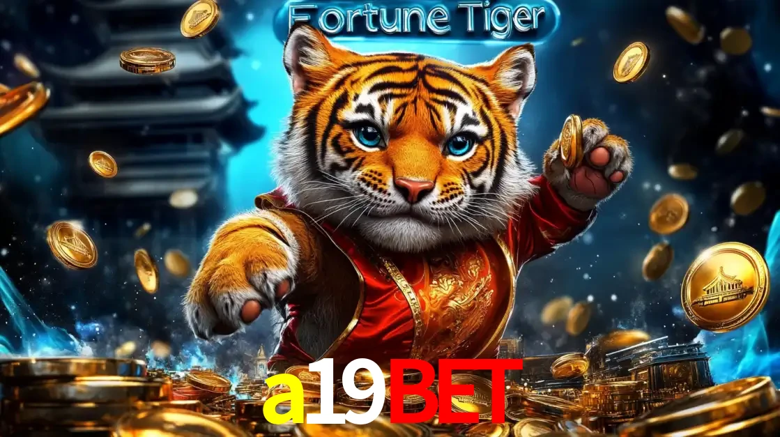 Imagem promocional do jogo de slot Fortune Tiger, com um tigre majestoso em traje tradicional cercado por uma fortuna em moedas de ouro, disponível agora no cassino a19bet.